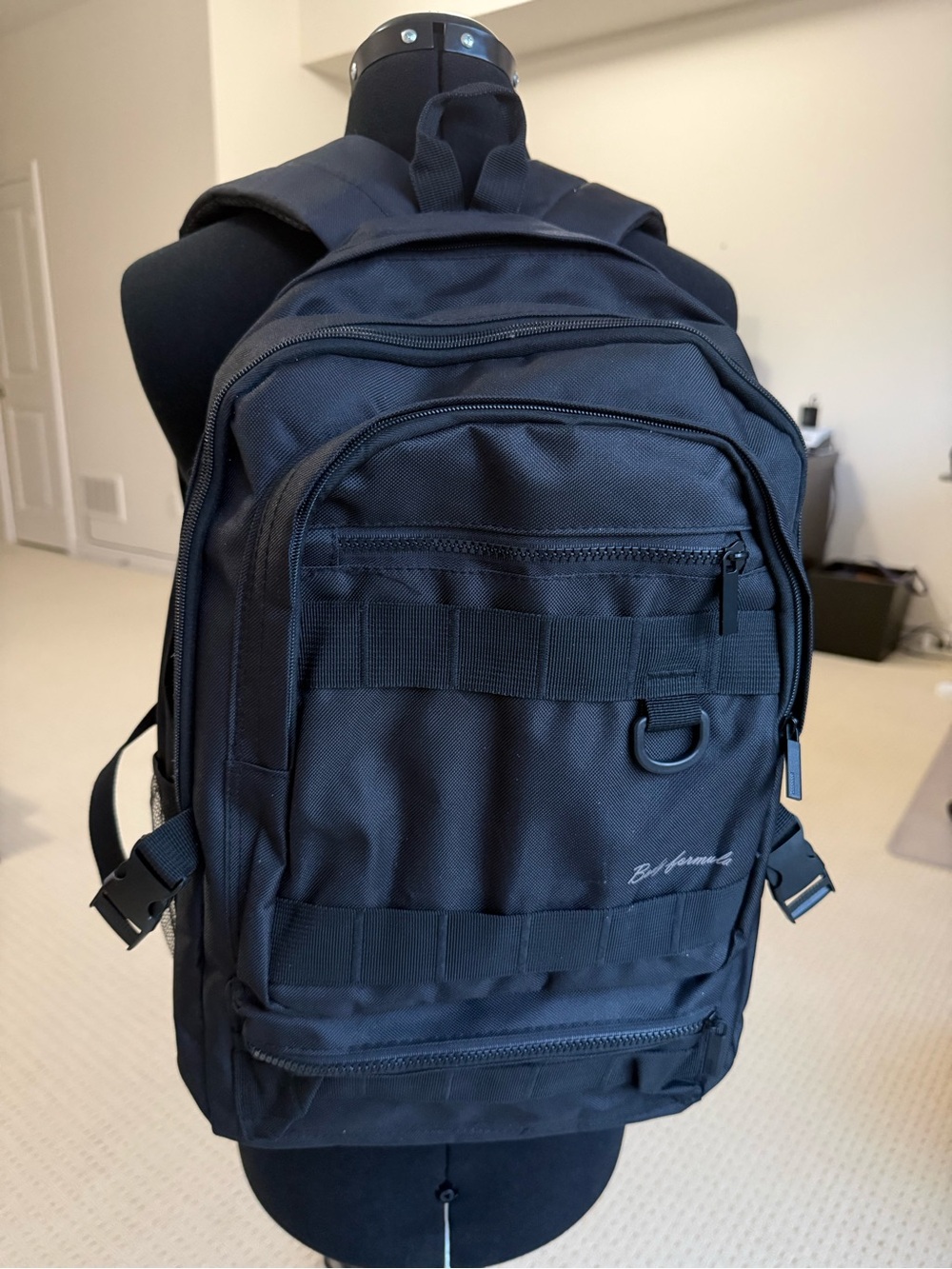 Black Tactical Multi-Pocket Commuter Backpack with Laptop Sleeve